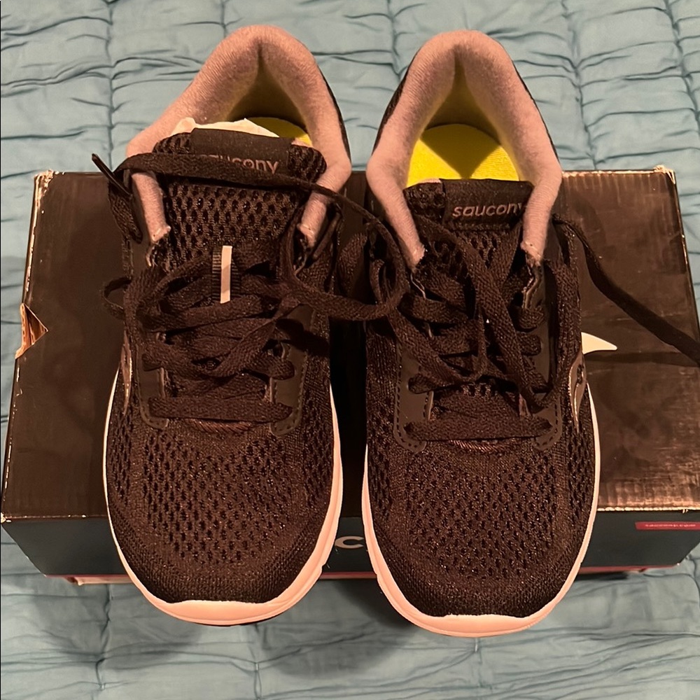 Saucony Black Sneakers with Breathable Mesh Design